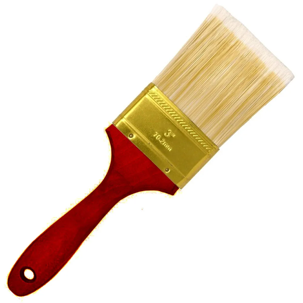 1 Pc 3" Paint Brush Wood Handle Professional Polyester Bristle Interior Exterior