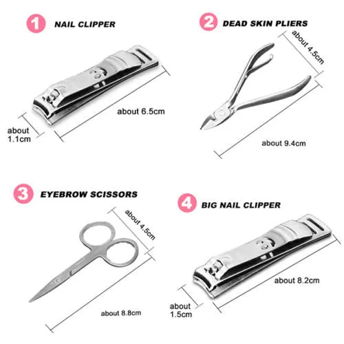 12 Pcs Set Manicure Pedicure Kit | Nail Clippers Professional Grooming Kit