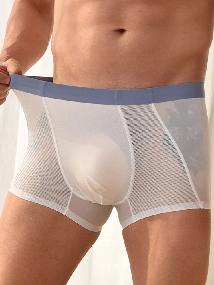3 Pack Men's Soft Antibacterial Cooling Breathable Air Conditioner Trunks