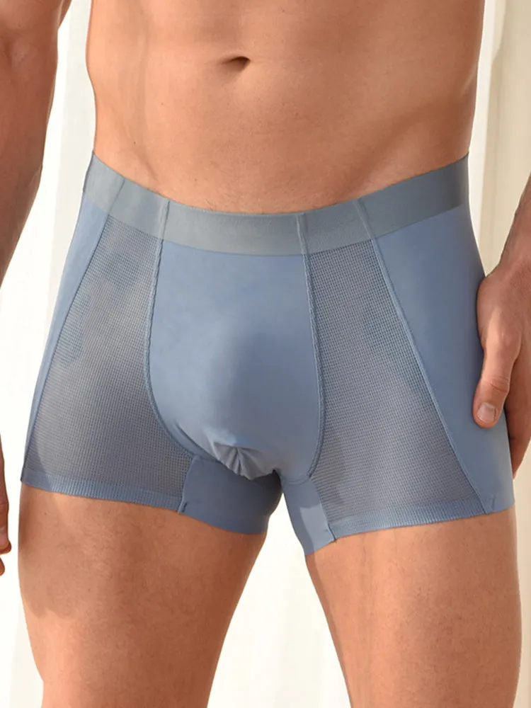 3 Pack Men's Soft Antibacterial Cooling Breathable Air Conditioner Trunks
