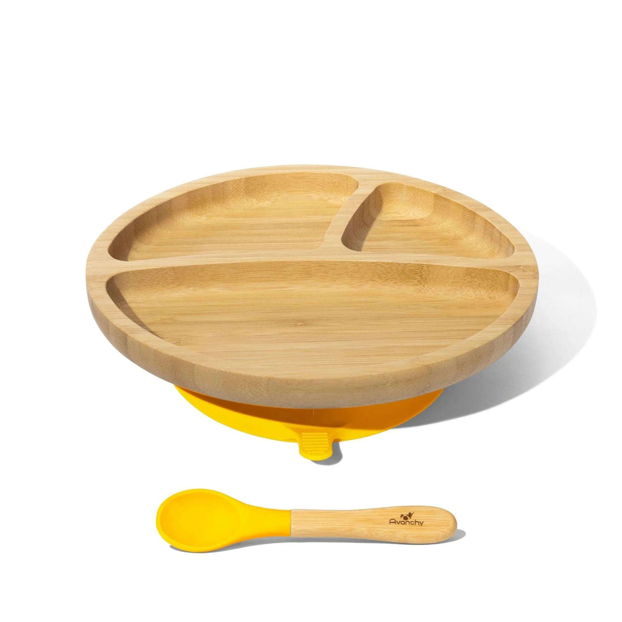 Avanchy Bamboo Toddler Plate & Spoon- Pink