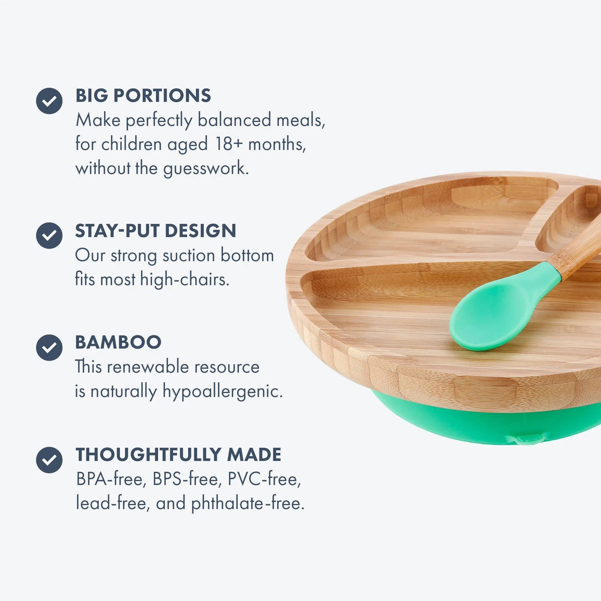 Avanchy Bamboo Toddler Plate & Spoon- Pink