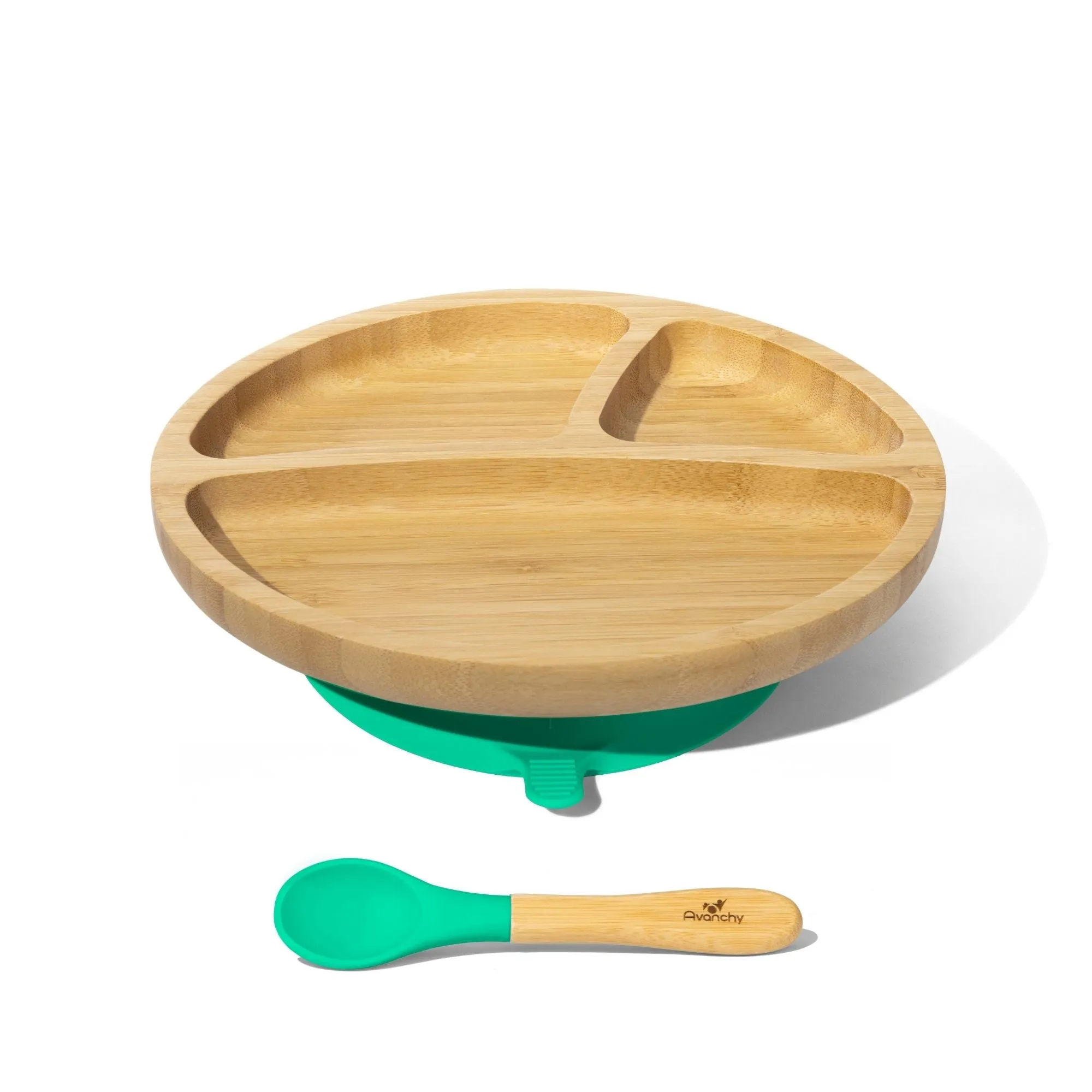 Avanchy Bamboo Toddler Plate & Spoon- Pink