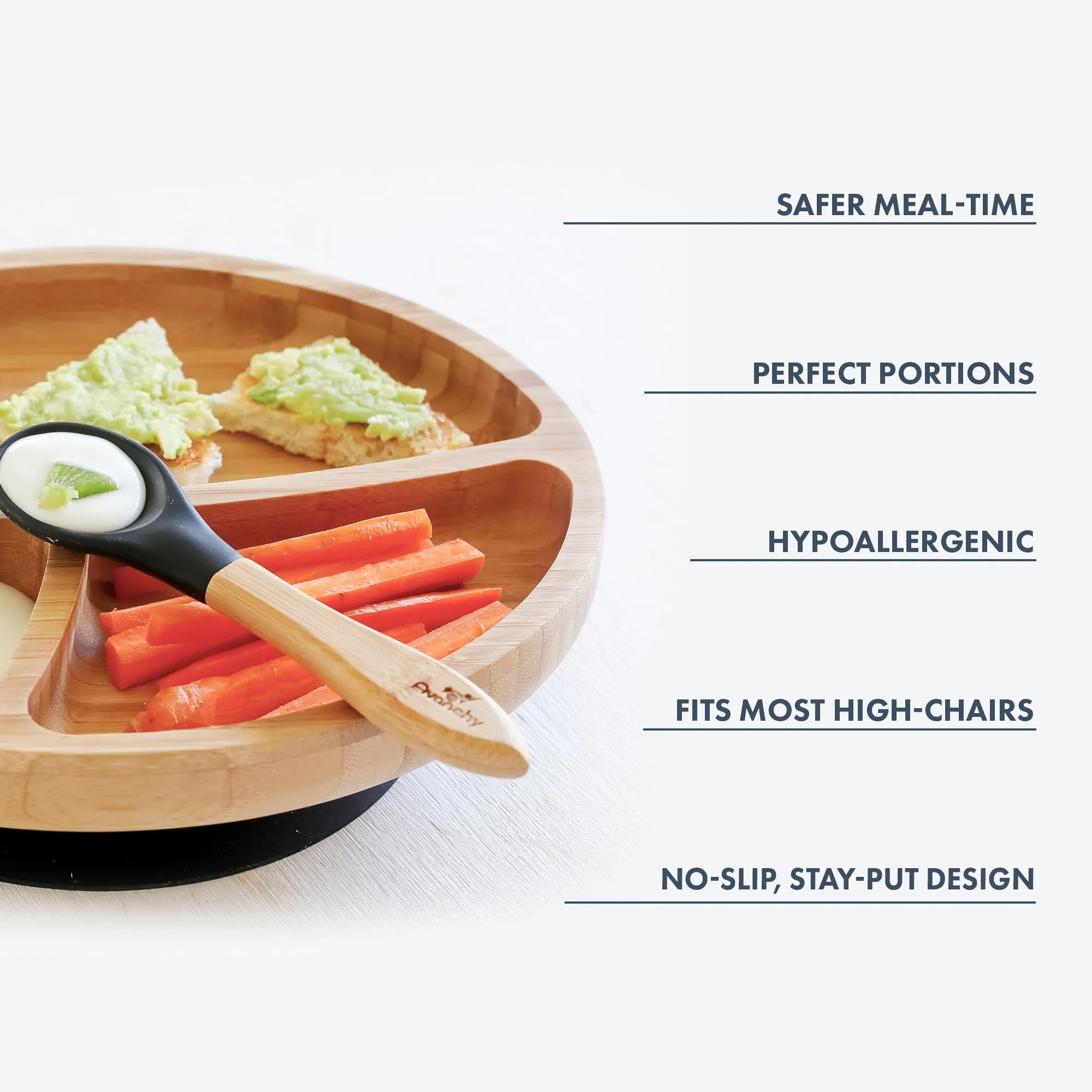 Avanchy Bamboo Toddler Plate & Spoon- Pink