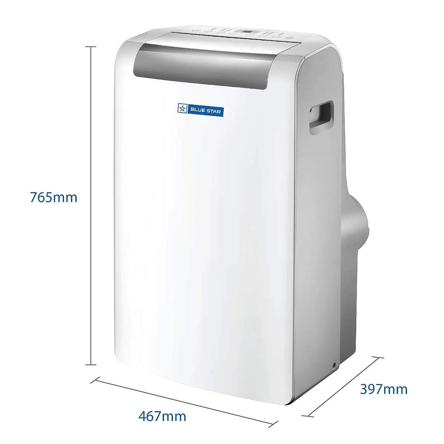 Blue Star PC12DB 1 Ton Fixed Speed Portable AC  Modes-Auto/Cool/Fan/Dry, Auto Mode, Remote Control Operations, Gold Fins, White
