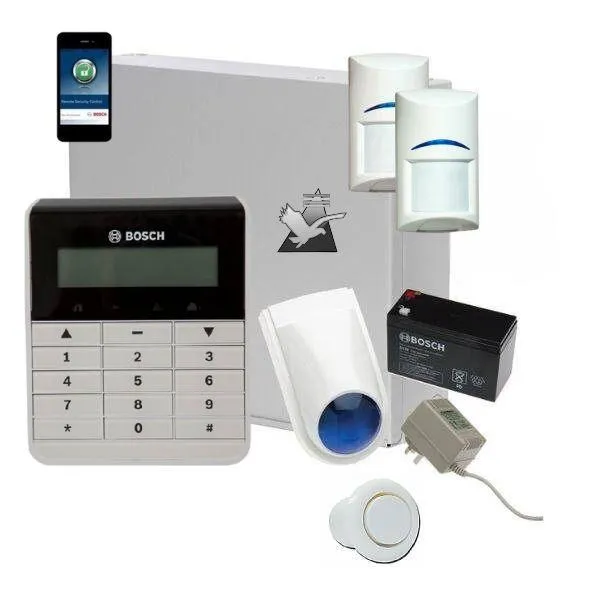 Bosch Solution 2000 Alarm System with 2 x Gen 2 PIR Detectors  Text Code pad IP