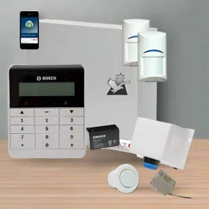 Bosch Solution 2000 Alarm System with 2 x Gen 2 PIR Detectors  Text Code pad IP