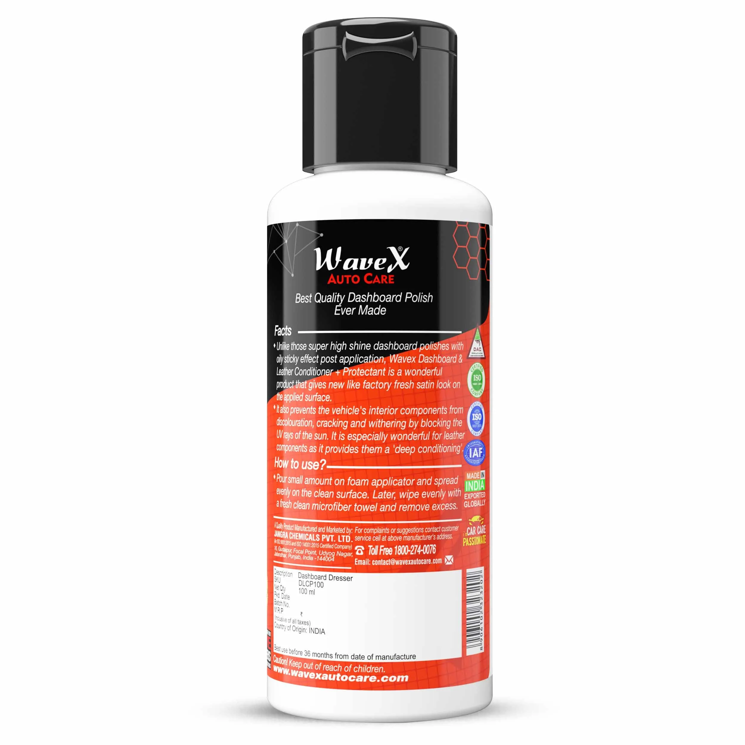 Dashboard Polish and Leather Conditioner   Protectant Car Dashboard Polish 100ml | Dashboard Polish that Protects, Shines & Conditions