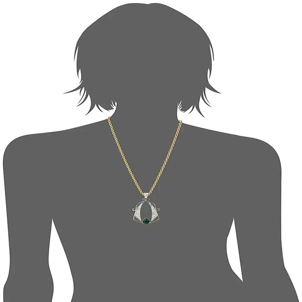 Estele 24 Kt Gold Plated Drop with Fancy Austrian Crystal Chain Necklace Set for Women