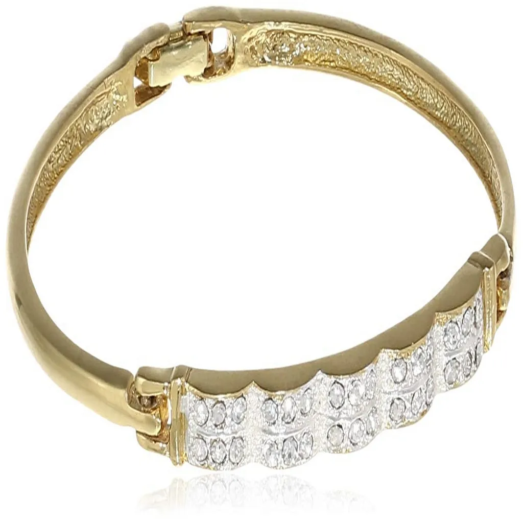 Estele Gold and Silver Plated Line Central Cuff Bracelet for women