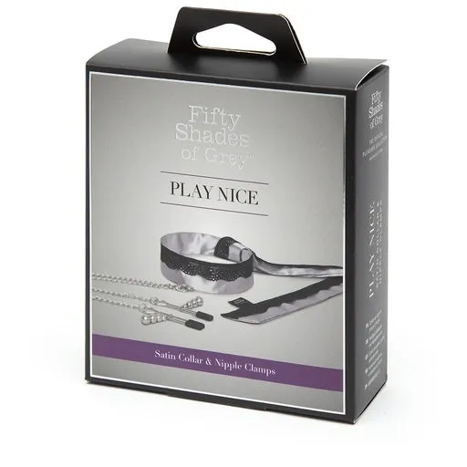 Fifty Shades of Grey Play Nice Satin and Lace Collar and Nipple Clamps****