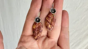 Jasper Leaf Earrings. Sterling Silver. Atelier Aadya. 2219