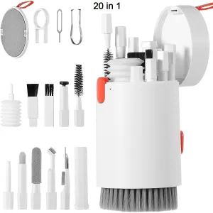 Keyboard Cleaner Kit, 20-in-1 Laptop Phone Screen Cleaning Kit, Keyboard Cleaning Kit with Electronic Cleaning Brush Spray for AirPods Pro, iPad, iPhone Pro, Camera, Computer Cleaning