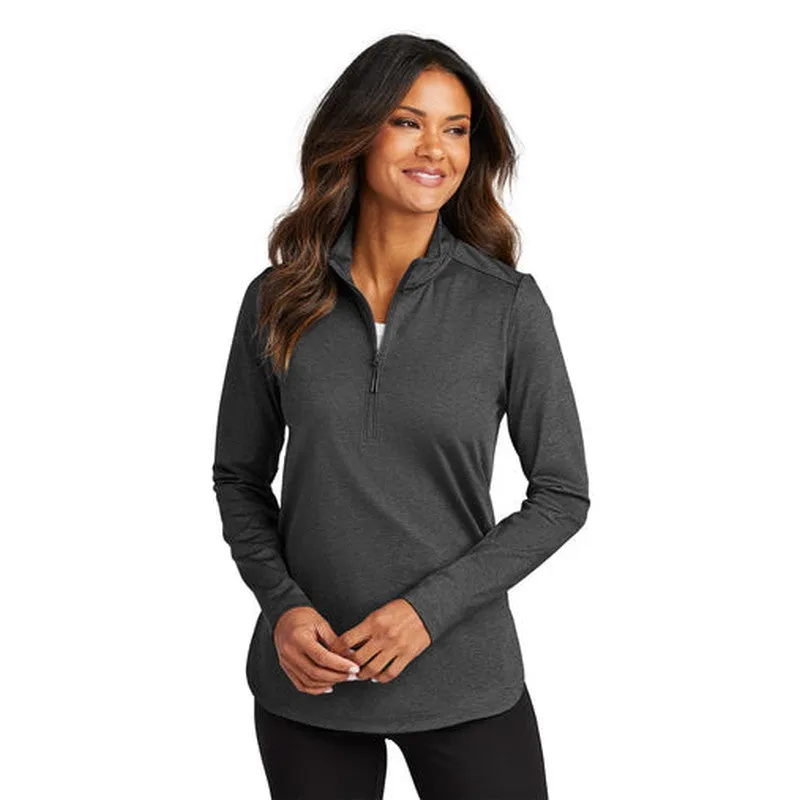 NEW - Port Authority Ladies C-FREE Double Knit 1/4-Zip - Grey Steel Heather