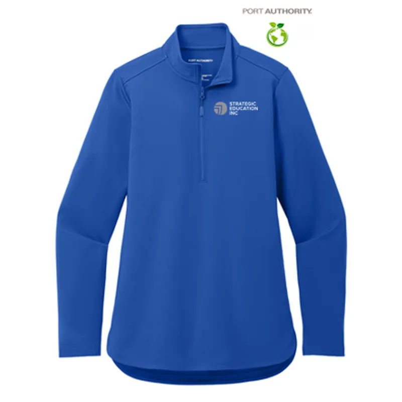 NEW - Port Authority Ladies C-FREE Double Knit 1/4-Zip - True Royal