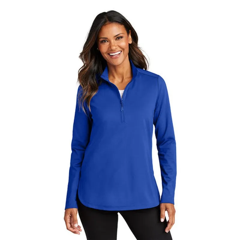 NEW - Port Authority Ladies C-FREE Double Knit 1/4-Zip - True Royal