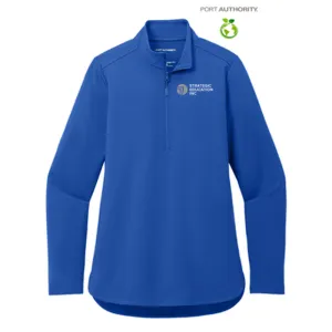 NEW - Port Authority Ladies C-FREE Double Knit 1/4-Zip - True Royal