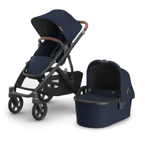 UPPAbaby Vista V3 Stroller & Bassinet Bundle - Noa (Navy / Carbon Frame / Saddle Leather)