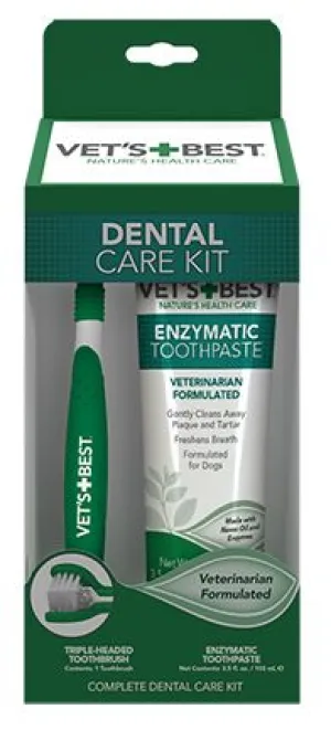 Vet's Best Dental Care Kit toothbrush and Gel for Dogs 1pc