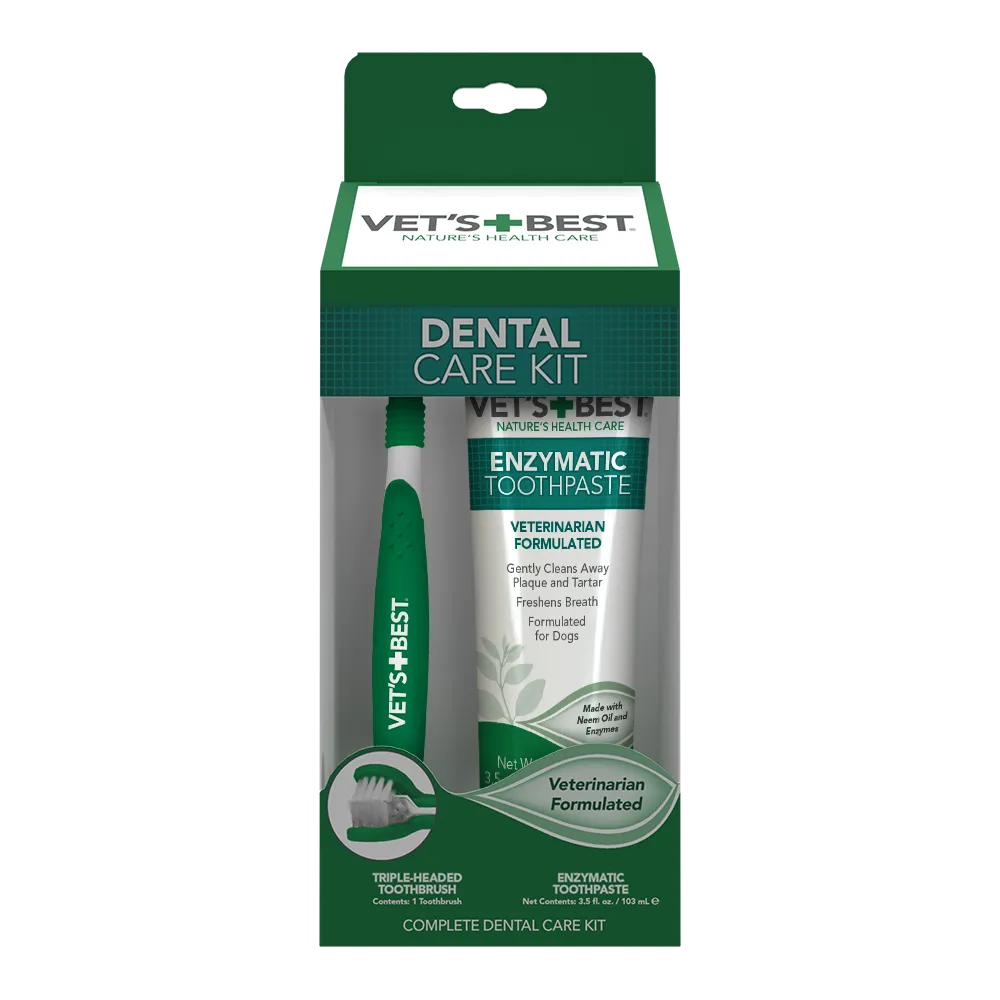 Vet's Best Dental Care Kit toothbrush and Gel for Dogs 1pc