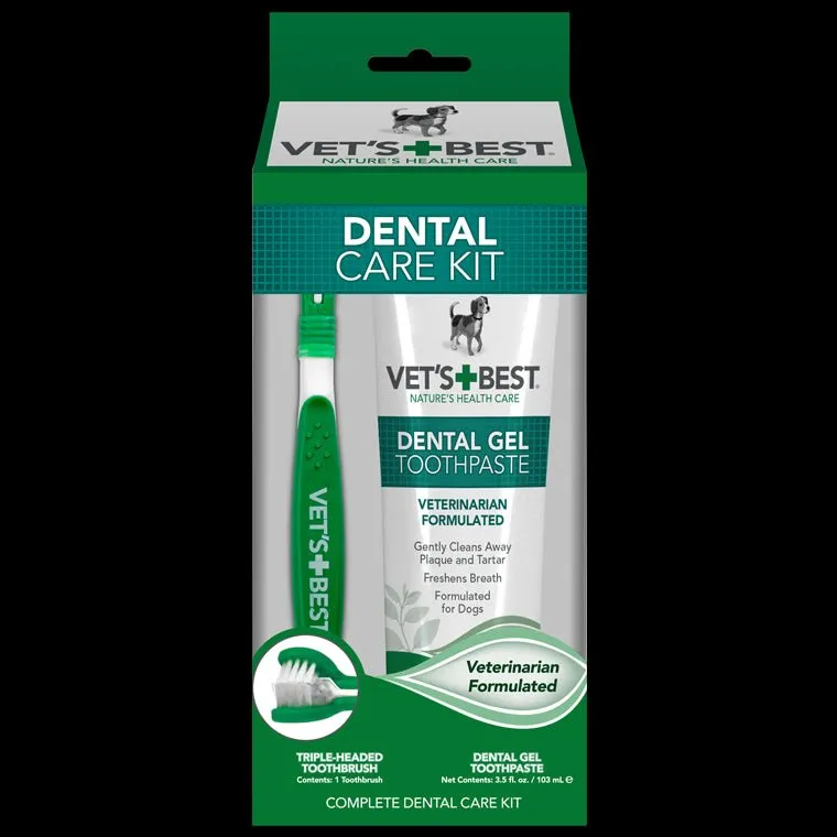 Vet's Best Dental Care Kit toothbrush and Gel for Dogs 1pc